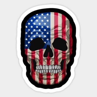 Skull, American flag Sticker